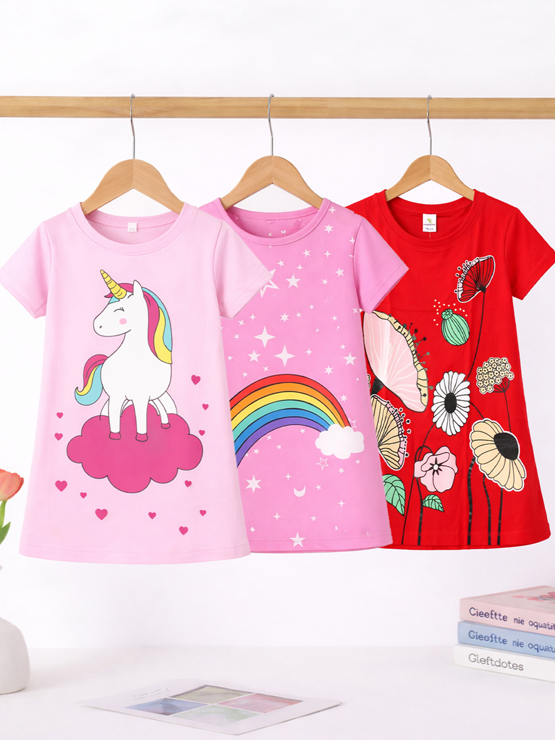 KEESOR Girls Pack of 3 Casual Dress