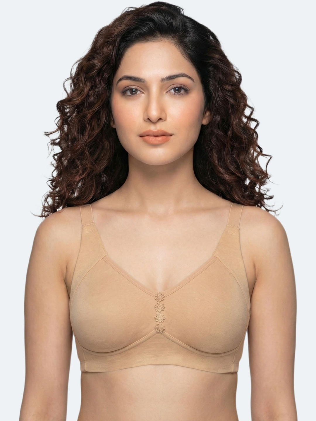 Invisi-Fit Cotton Non-Padded Non-Wired Everyday M-Frame Minimiser Bonded Bra