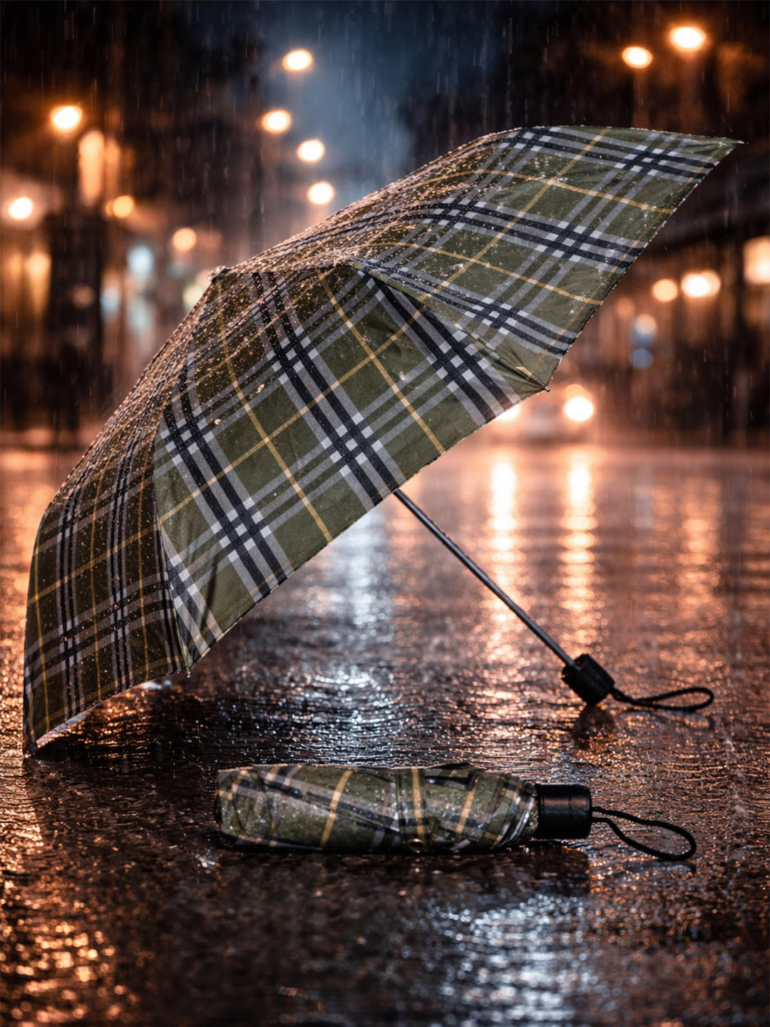 LOOM LEGACY Manual 3 Fold Checked Umbrellas