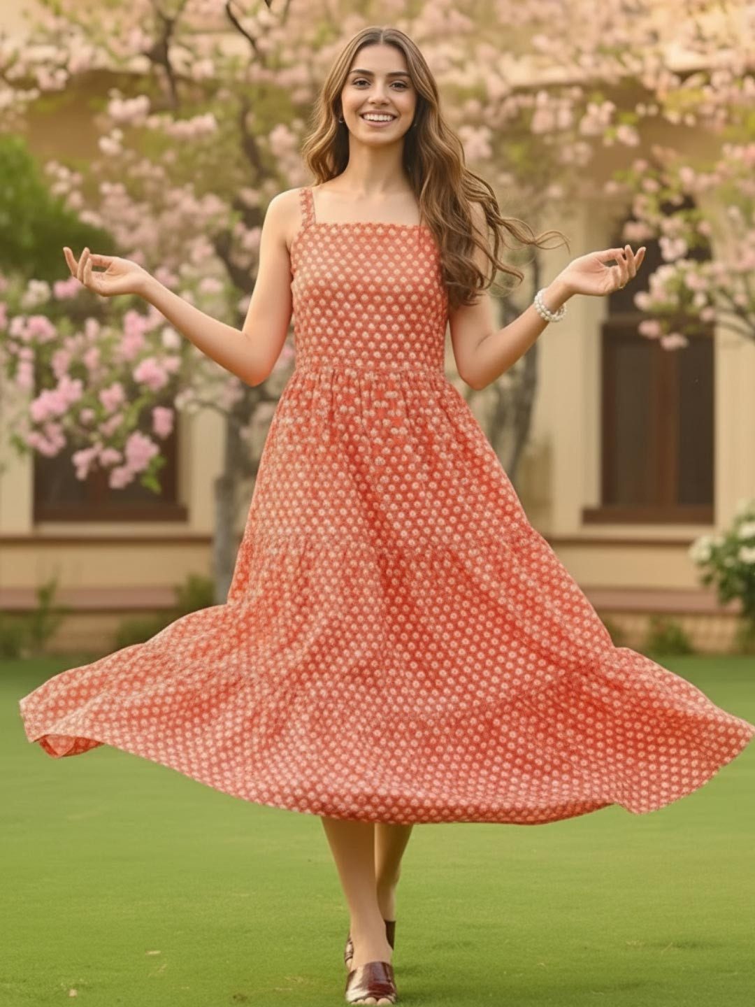 Sera Bohemian Print A-Line Maxi Dress