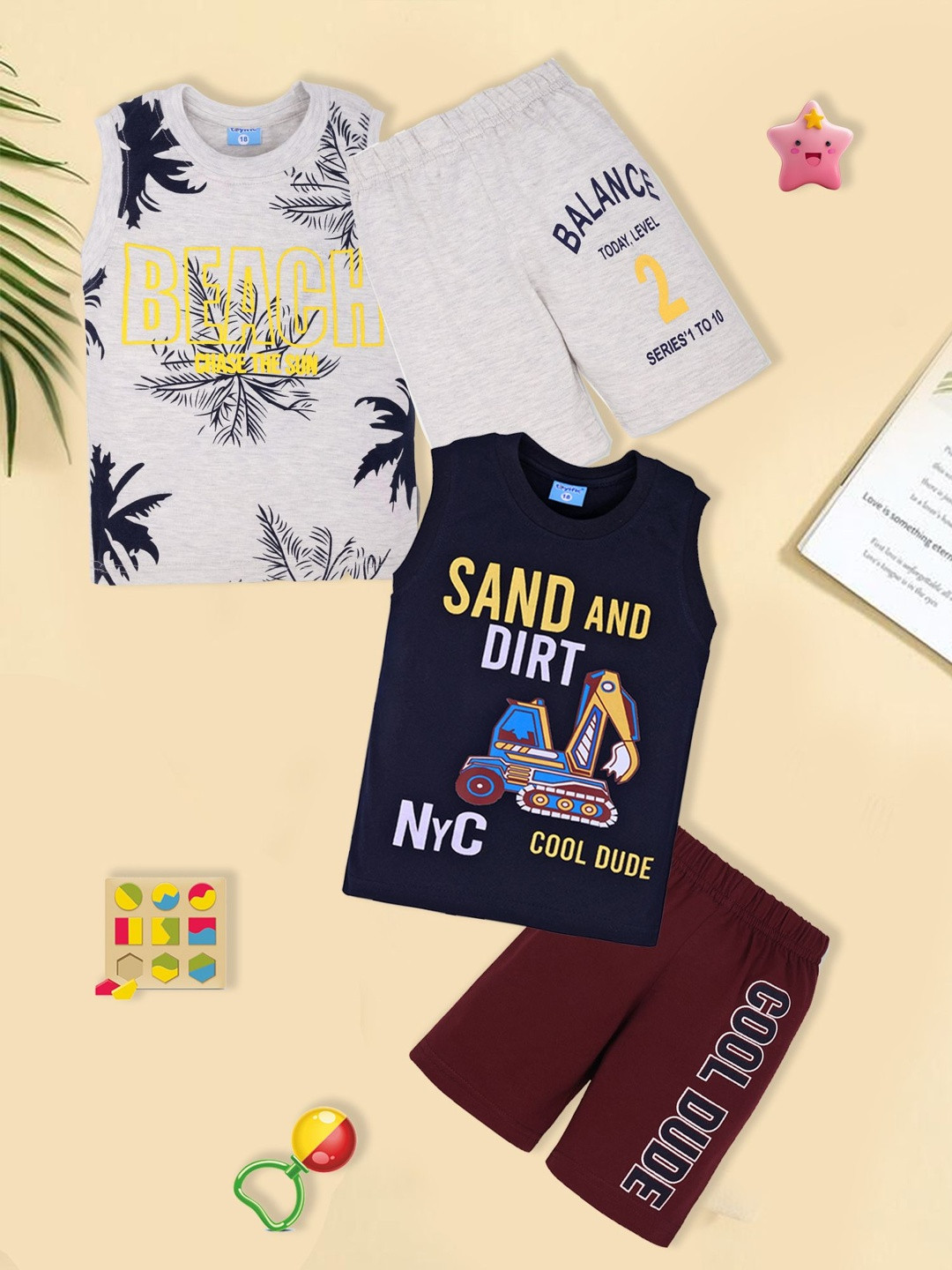 toyific Unisex Kids Printed T-shirt With Shorts