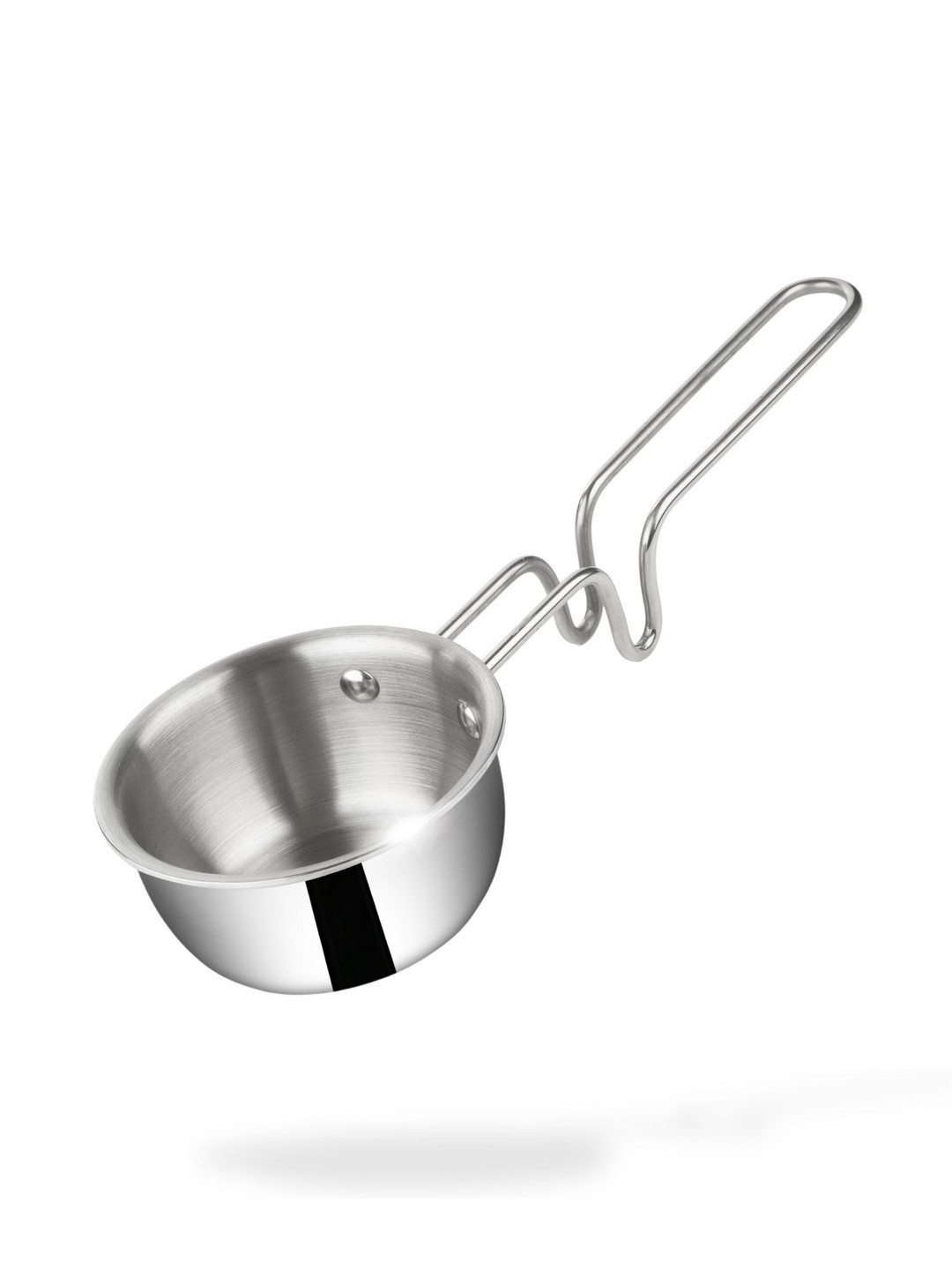 Fackelmann Elite Triply Stainless Steel Tadka Pan 10 cm with Long Handle - 0.35 Ltr| Gas and Induction Compatible | Rust - Resistant | 5 Year Warranty | Ideal For Seasoning, Tempering, Chaunk - Silver