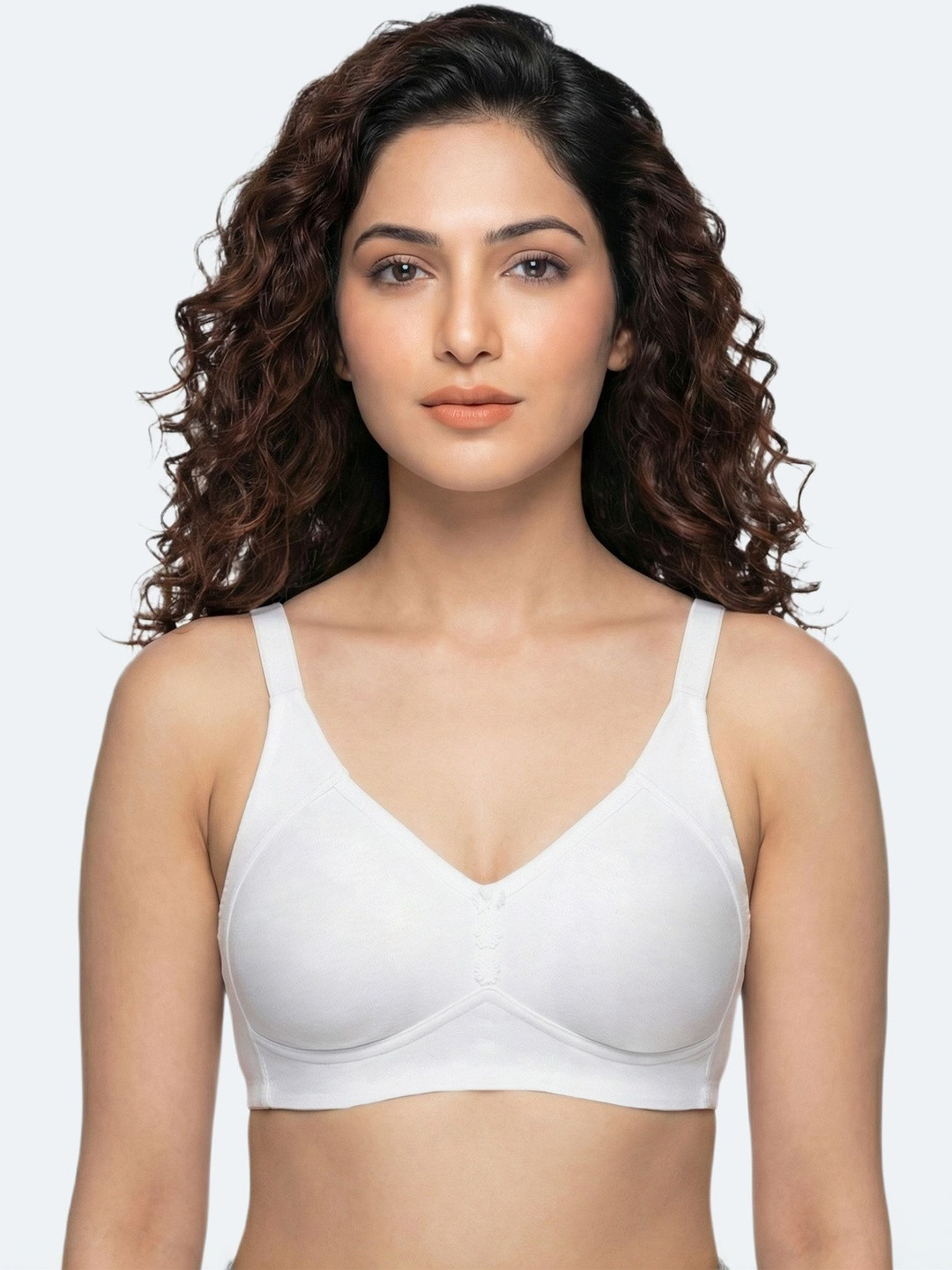 Invisi-Fit Cotton Non-Padded Non-Wired Everyday M-Frame Minimiser Bonded Bra