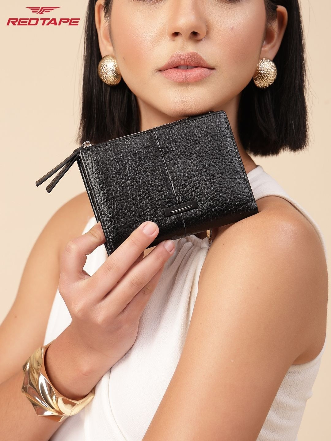Red Tape Women Black Casual Two Fold Wallet