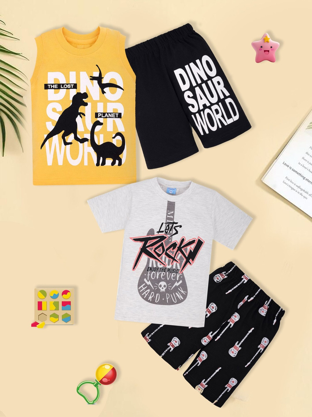 toyific Unisex Kids Printed T-shirt with Shorts