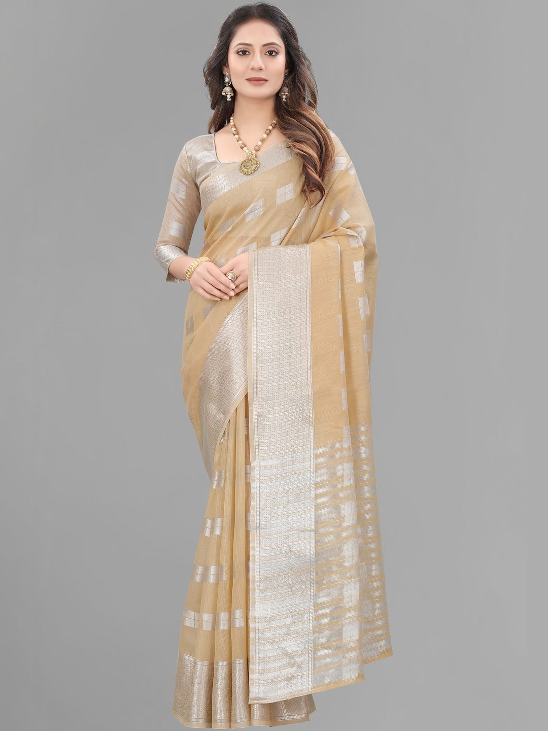 SATANI ENTERPRISE Floral Jute Cotton Banarasi Saree