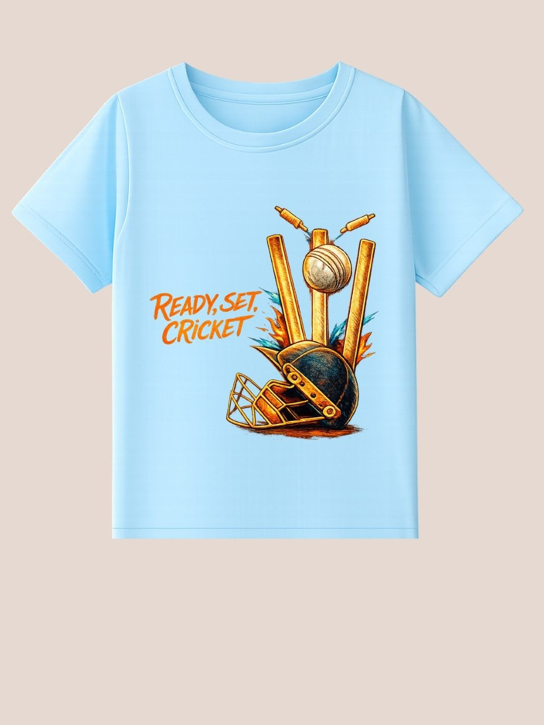 BLUSHES Unisex Kids Blue Cotton Tshirts