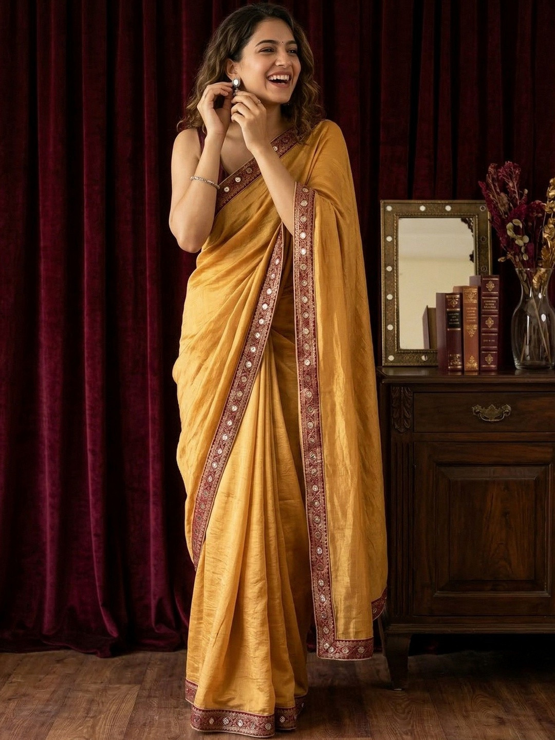 Mitera Zari Silk Blend Saree