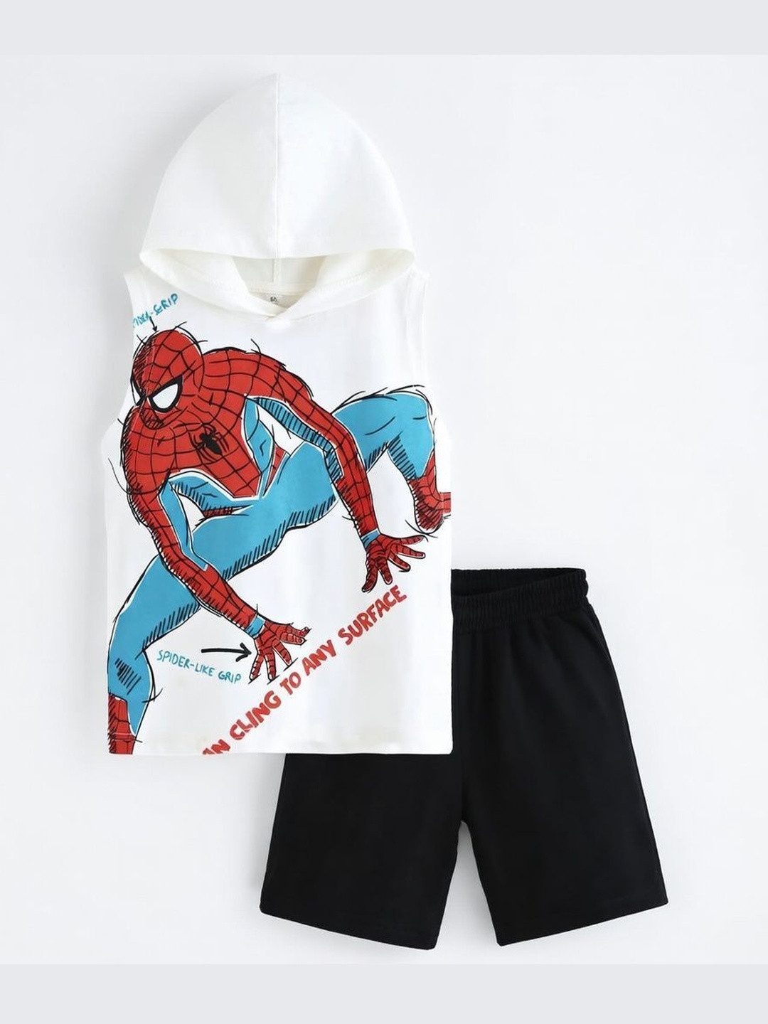 BAESD Boys Printed Hooded Pure Cotton T-shirt With Shorts