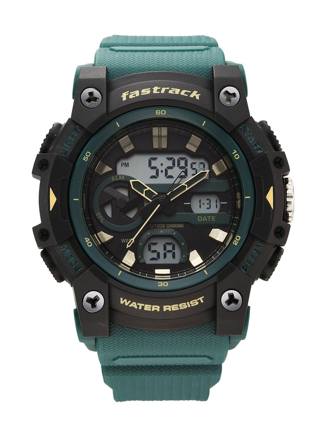 Fastrack Men StreetStyle 6.0 Analog Digital Green Dial Watch - 38134PP03W