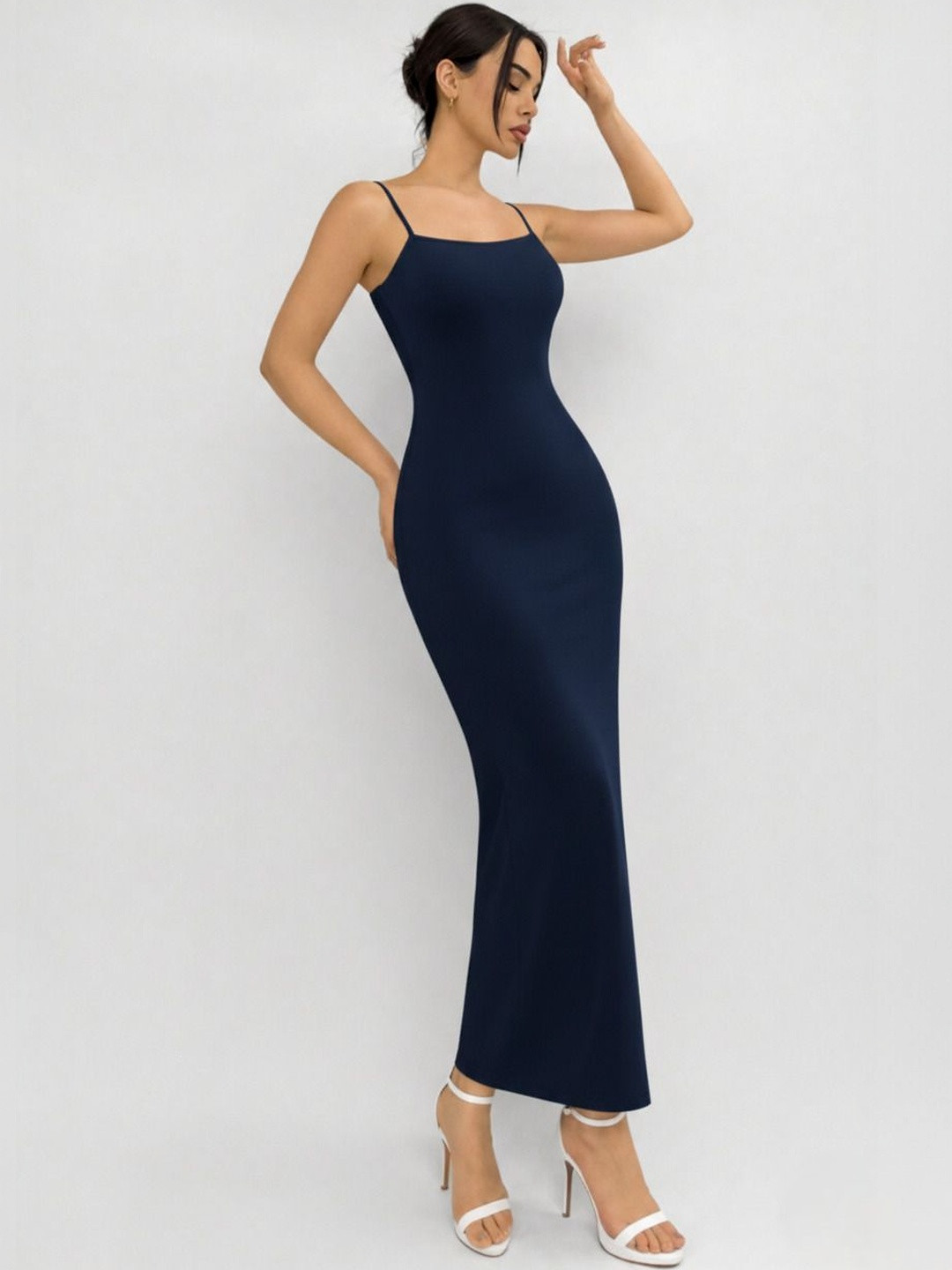 Fabverse Shoulder Straps Sleeveless Bodycon Maxi Dress