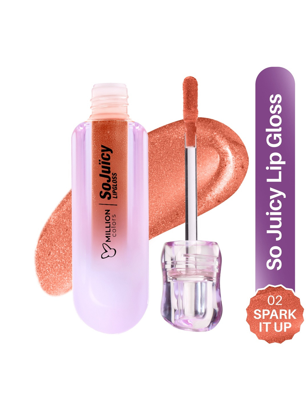 Million Colors So Juicy Lip Gloss Infused With Castor Oil - Spark it Up - 2 ml