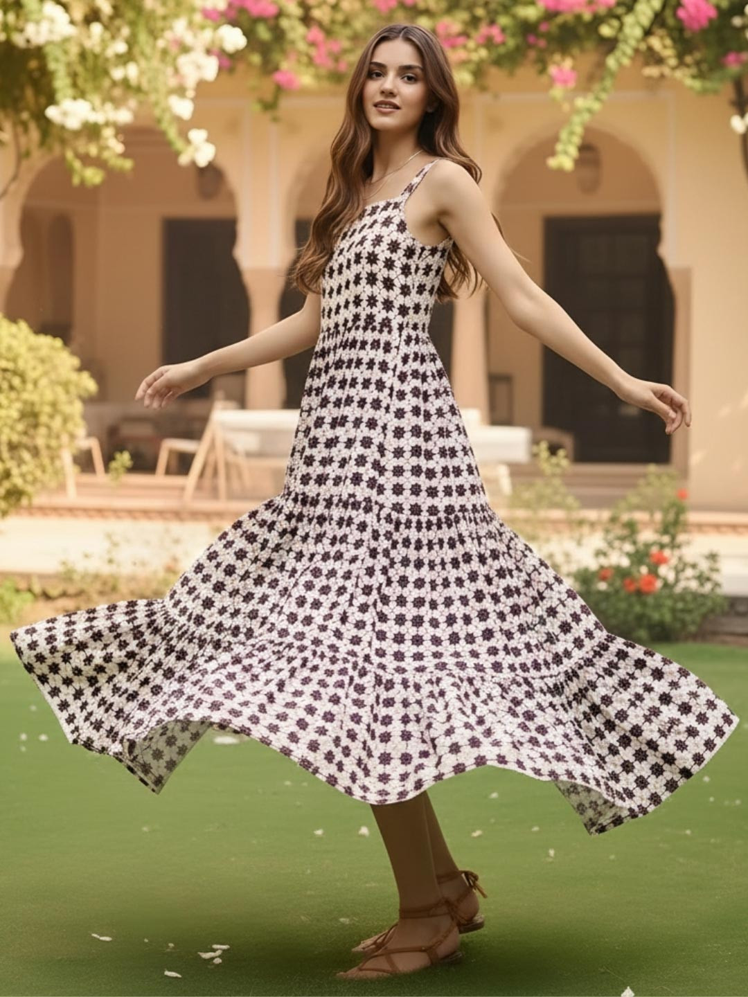 Sera Print Fit & Flare Maxi Dress