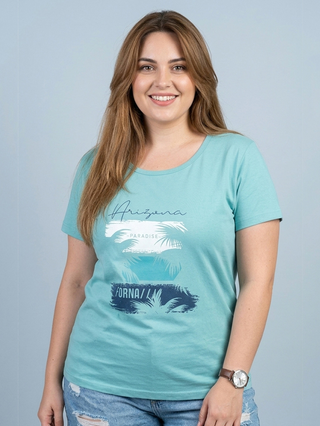 SANDPIPER Print Placement Print Cotton Blend Top