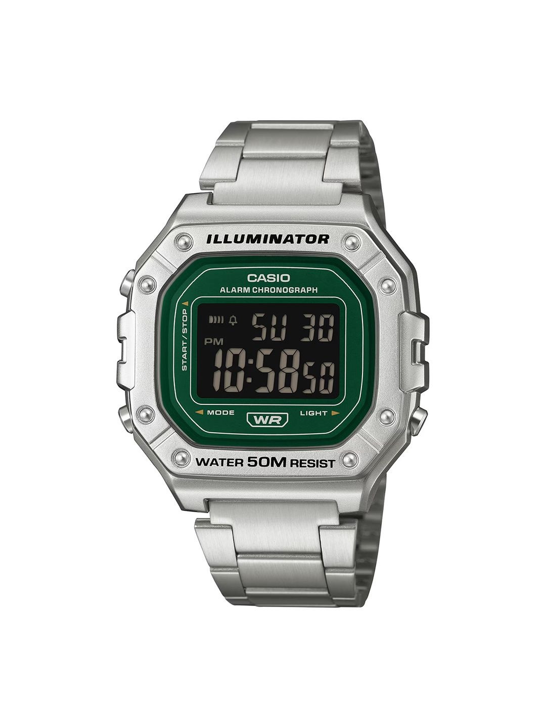Buy CASIO Unisex Brass Dial & Stainless Steel Bracelet Style Straps Digital LED Backlight Watch I136 - - Accessories for Unisex