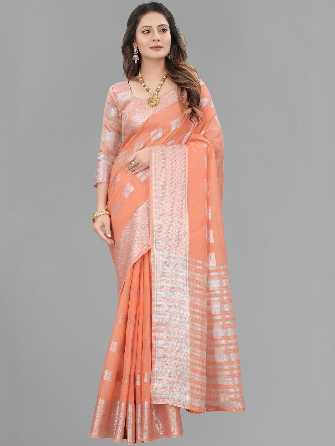 SATANI ENTERPRISE Floral Jute Cotton Banarasi Saree