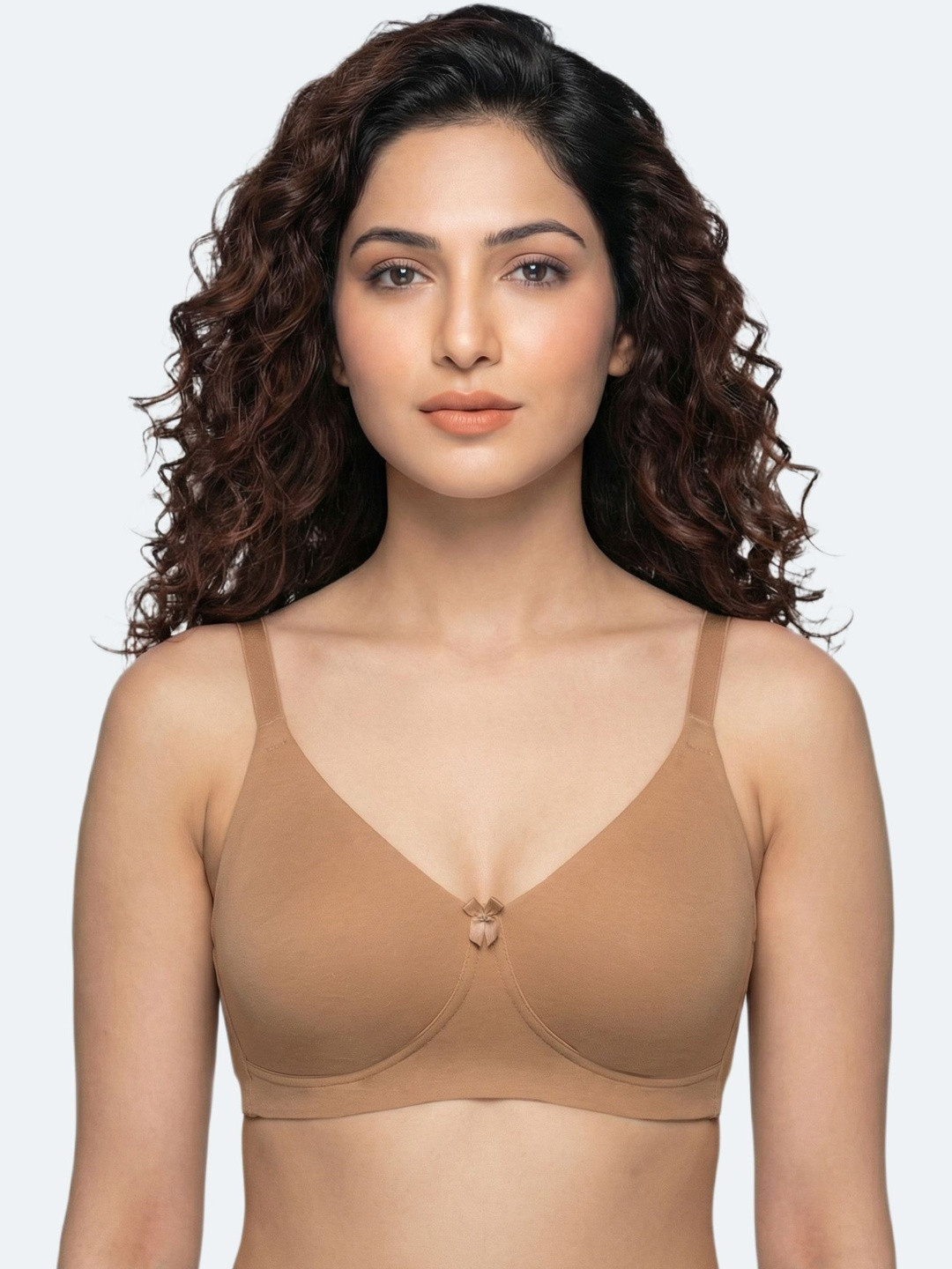 Invisi-Fit Cotton Non-Padded Plus-Size Everyday Broad Straps Bonded Bra