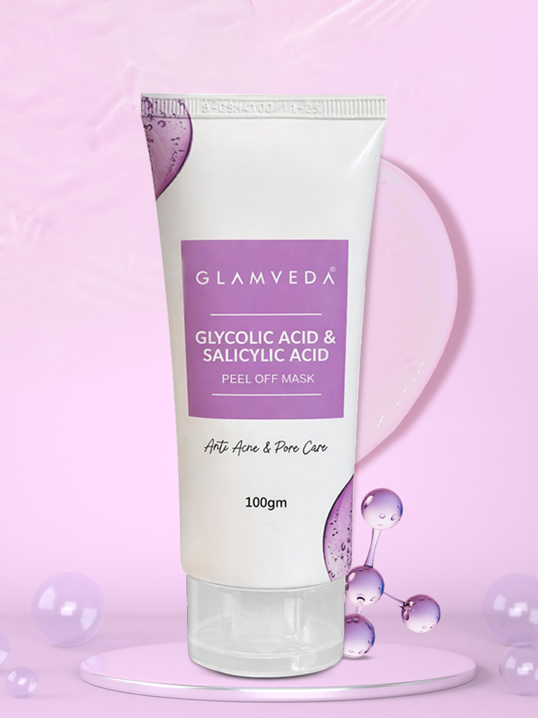GLAMVEDA Glycolic Acid & Salicylic Acid Anti Acne Pore Care Peel off Mask - 100g