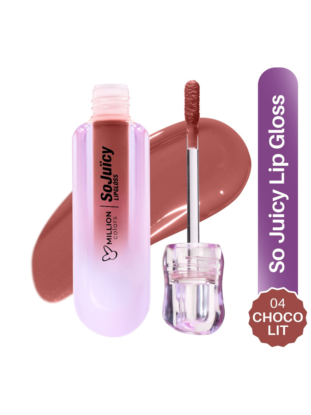 Million Colors So Juicy Lip Gloss Infused With Castor Oil - Choco Lit - 2 ml