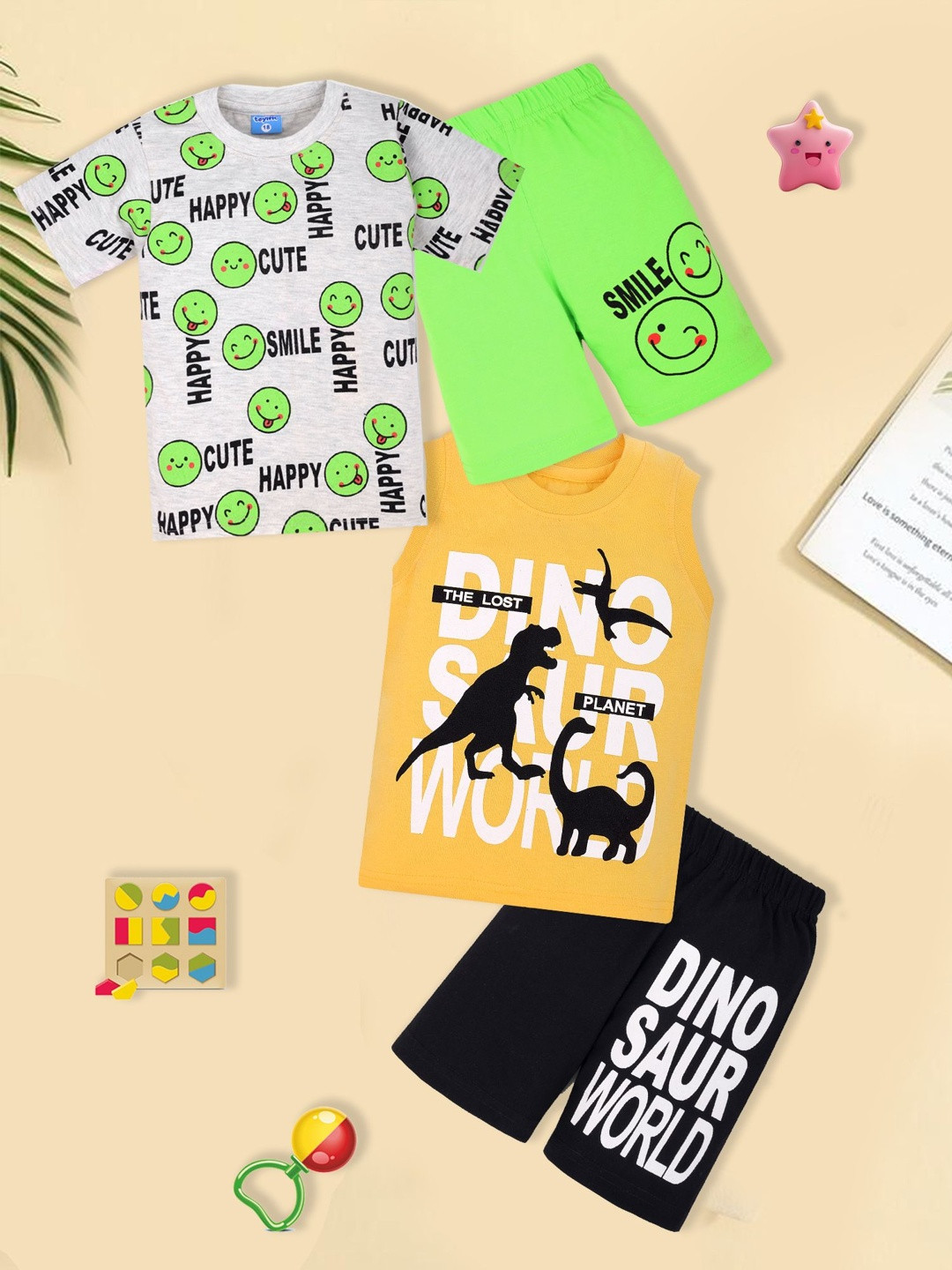 toyific Unisex Kids Printed T-shirt with Shorts