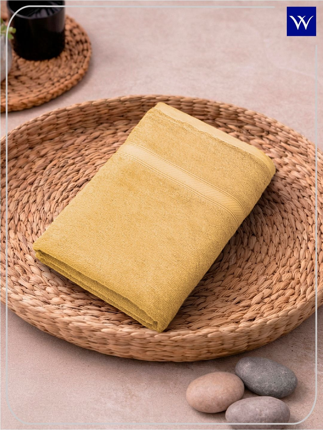 SPACES Yellow 1 Cotton 420 GSM Bath Towel
