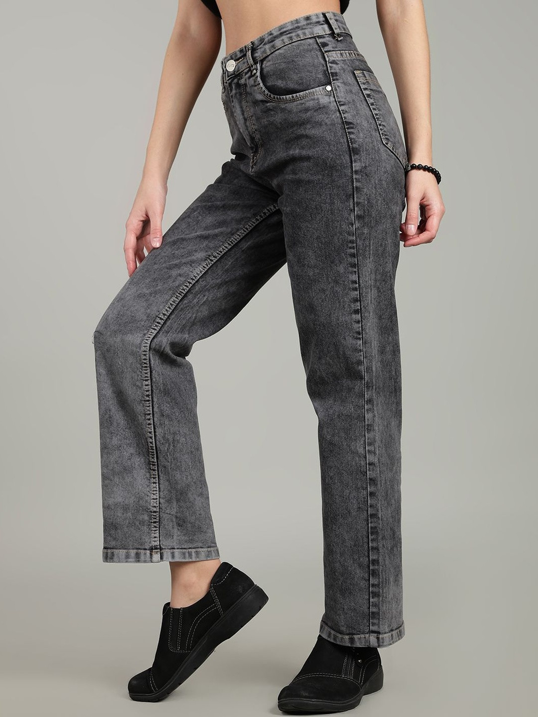 zayla Women Jean Flared High-Rise Stretchable Jeans