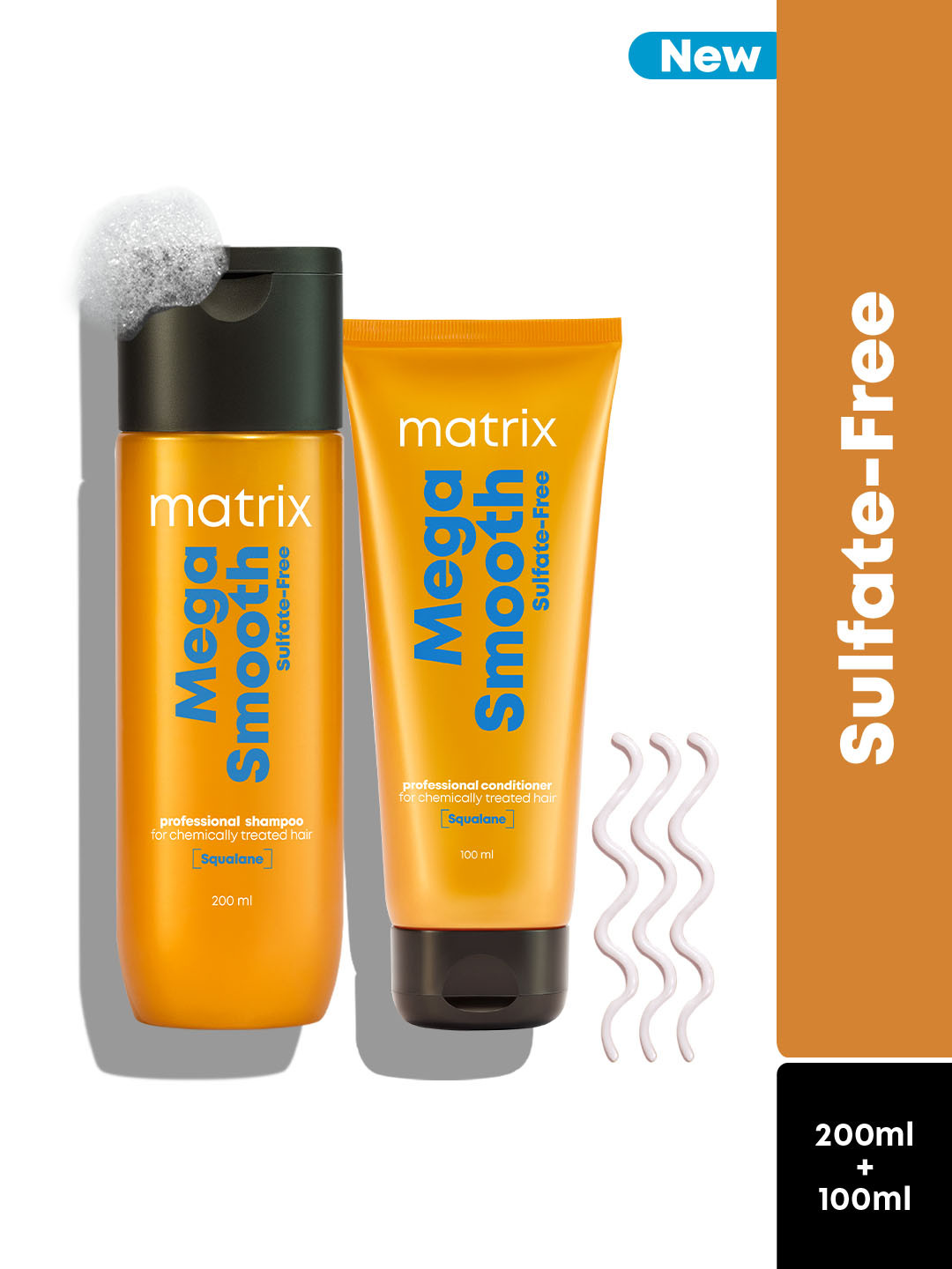 MATRIX Mega Smooth Sulfate Free 200ml Shampoo & 100ml Conditioner Combo