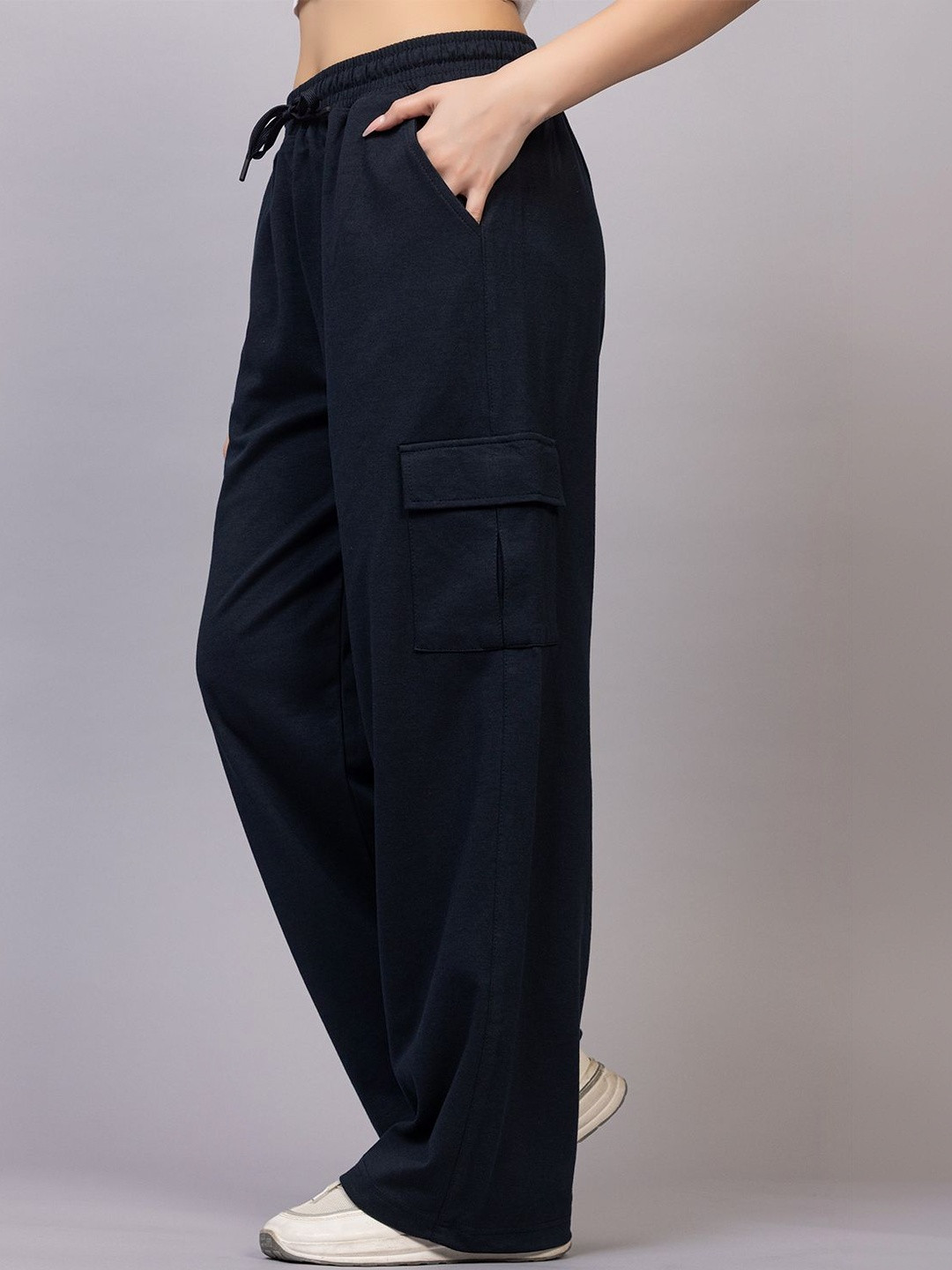 COZY & COVE Women Relaxed Cargos Cotton Trousers