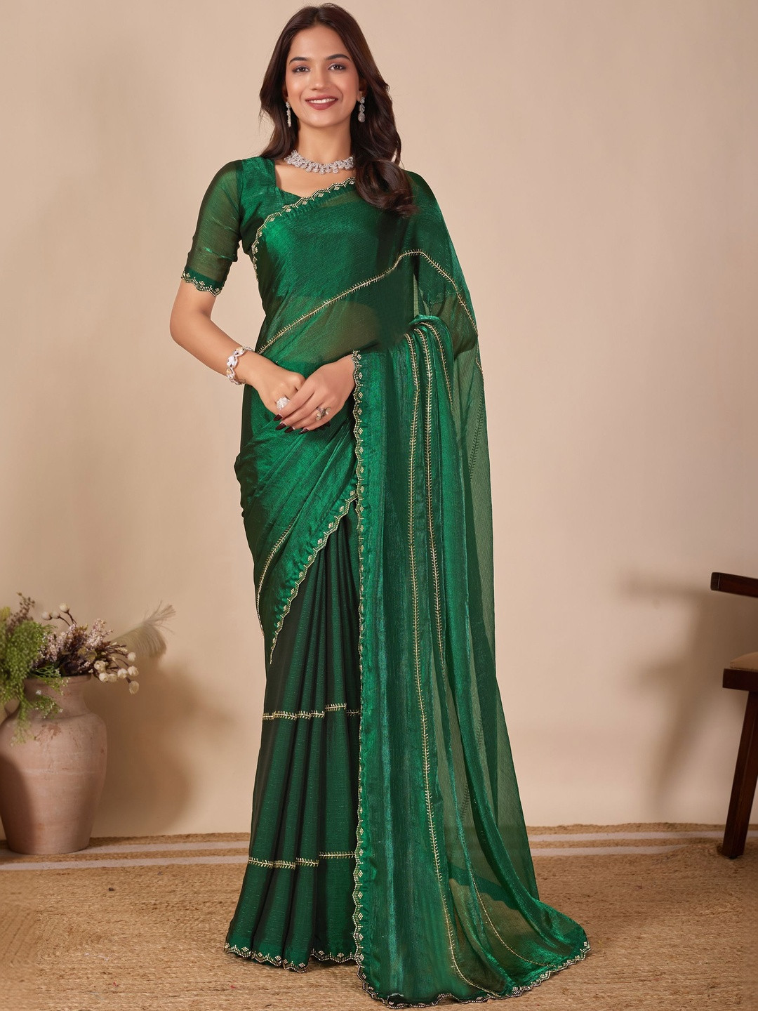 manokamna Poly Chiffon Saree