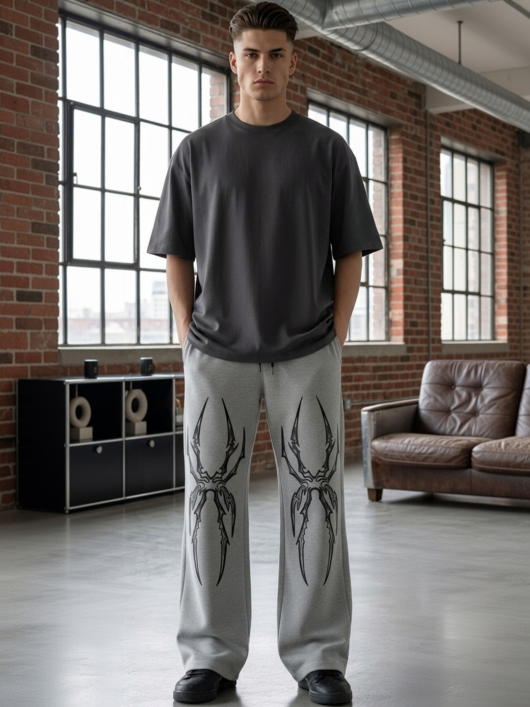 kintu parantu Men Straight Fit Graphic Print Joggers