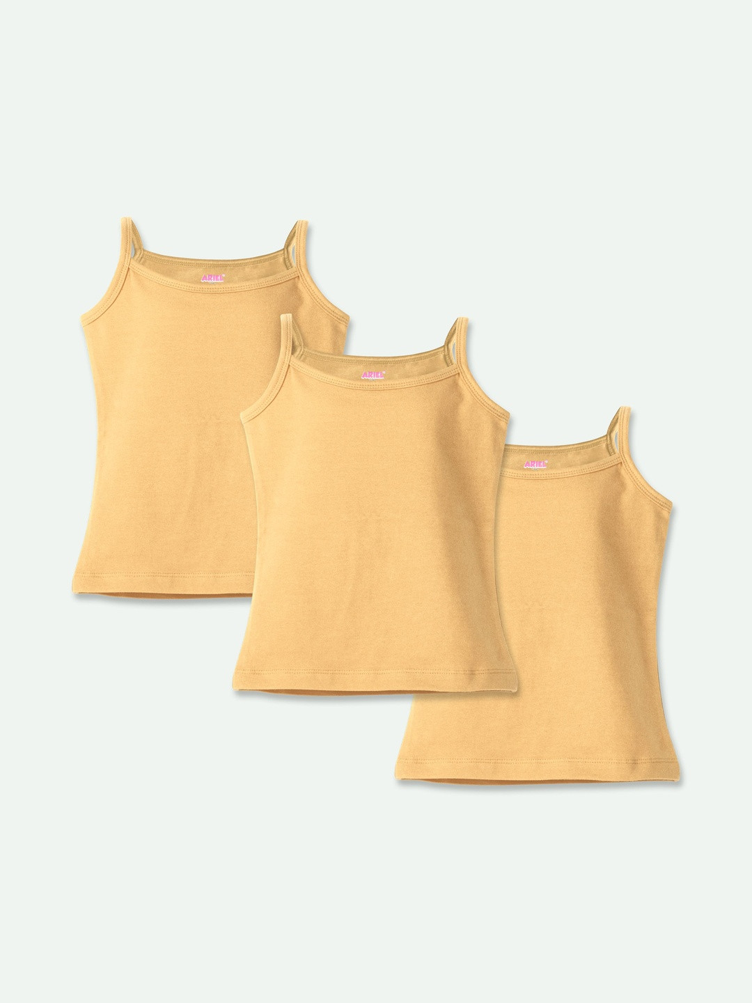 ariel Girls Pack Of 3 Cotton Camisoles