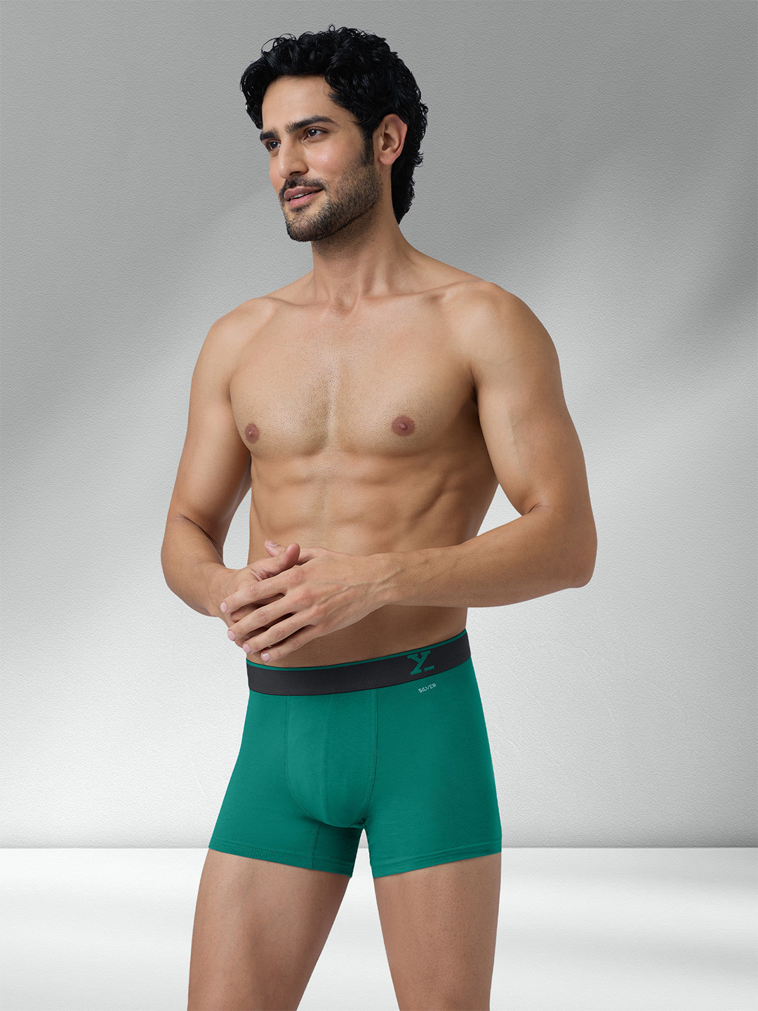 XYXX Men Traq Silver Cotton Trunk