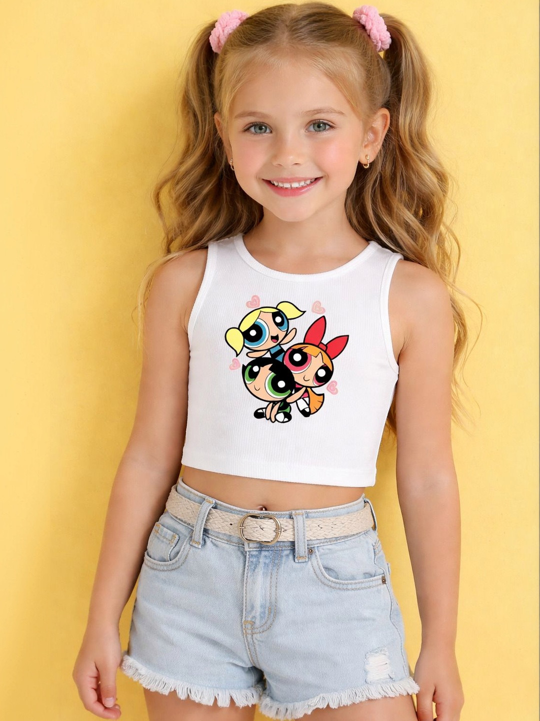 BAESD Kids Cartoon Print Crop Tops