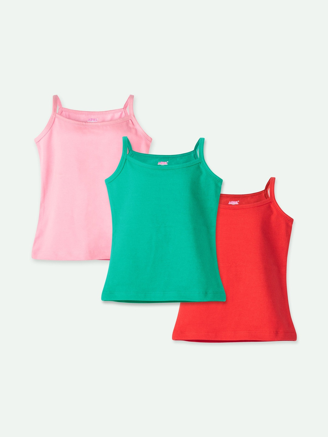 ariel Girls Pack Of 3 Cotton Camisoles