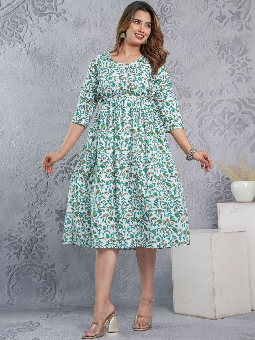 Visaru Floral Printed Anarkali Kurta