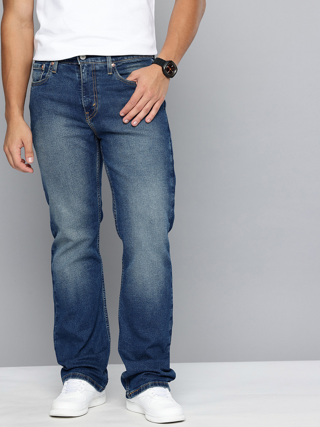 Levis Men 527 Slim Bootcut Fit Heavy Fade Stretchable Jeans