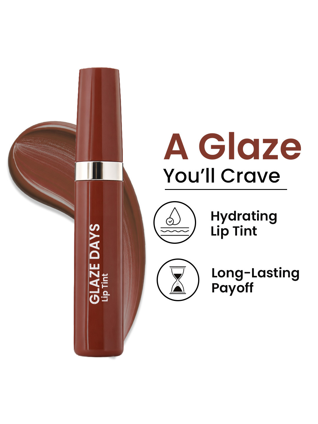 SWISS BEAUTY Glaze Days Juicy Glazed Lip Tint With Vitamin E 4.2g - Coral Fizz