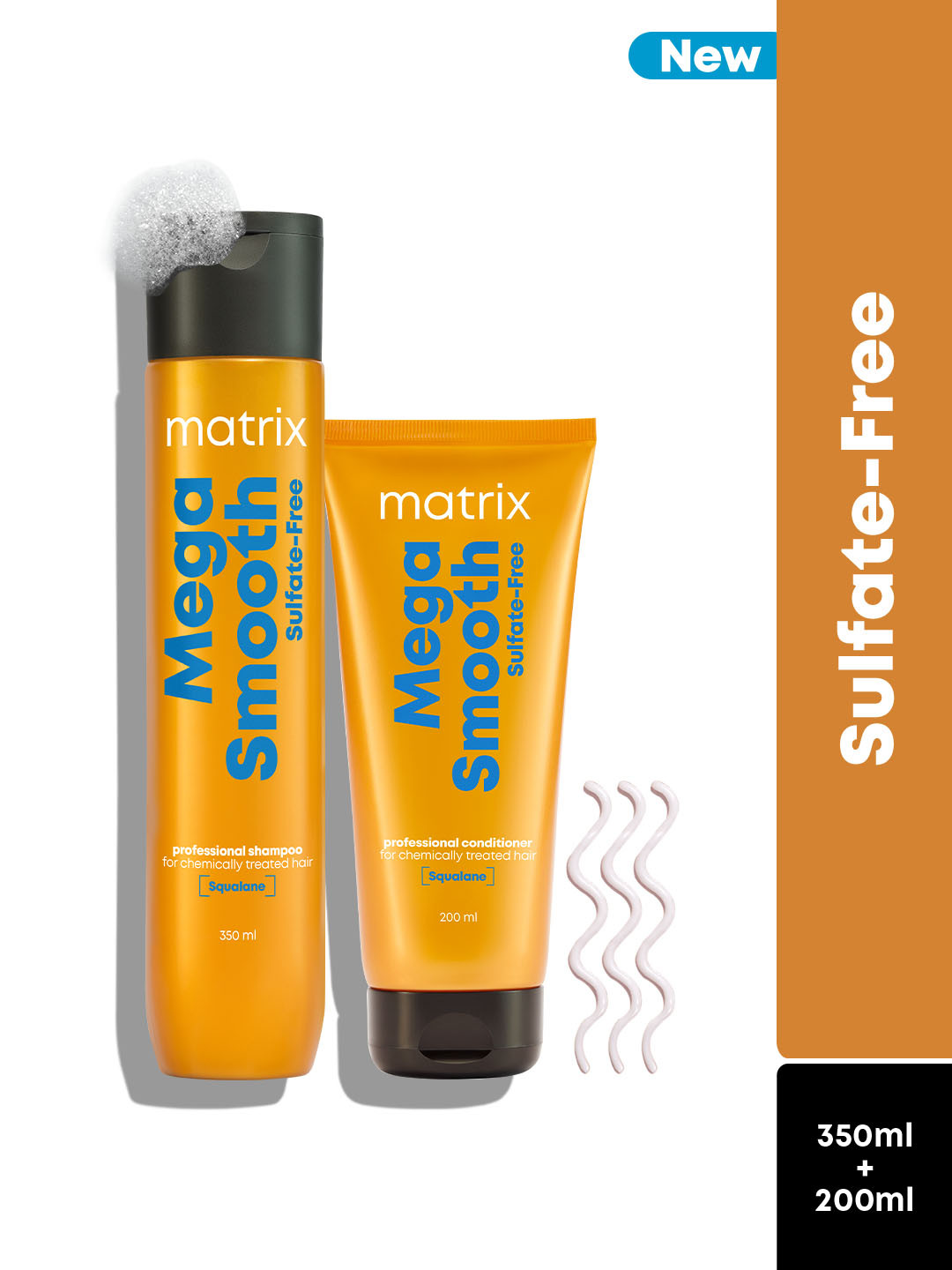 MATRIX Mega Smooth Sulfate Free 350ml Shampoo & 200ml Conditioner Combo