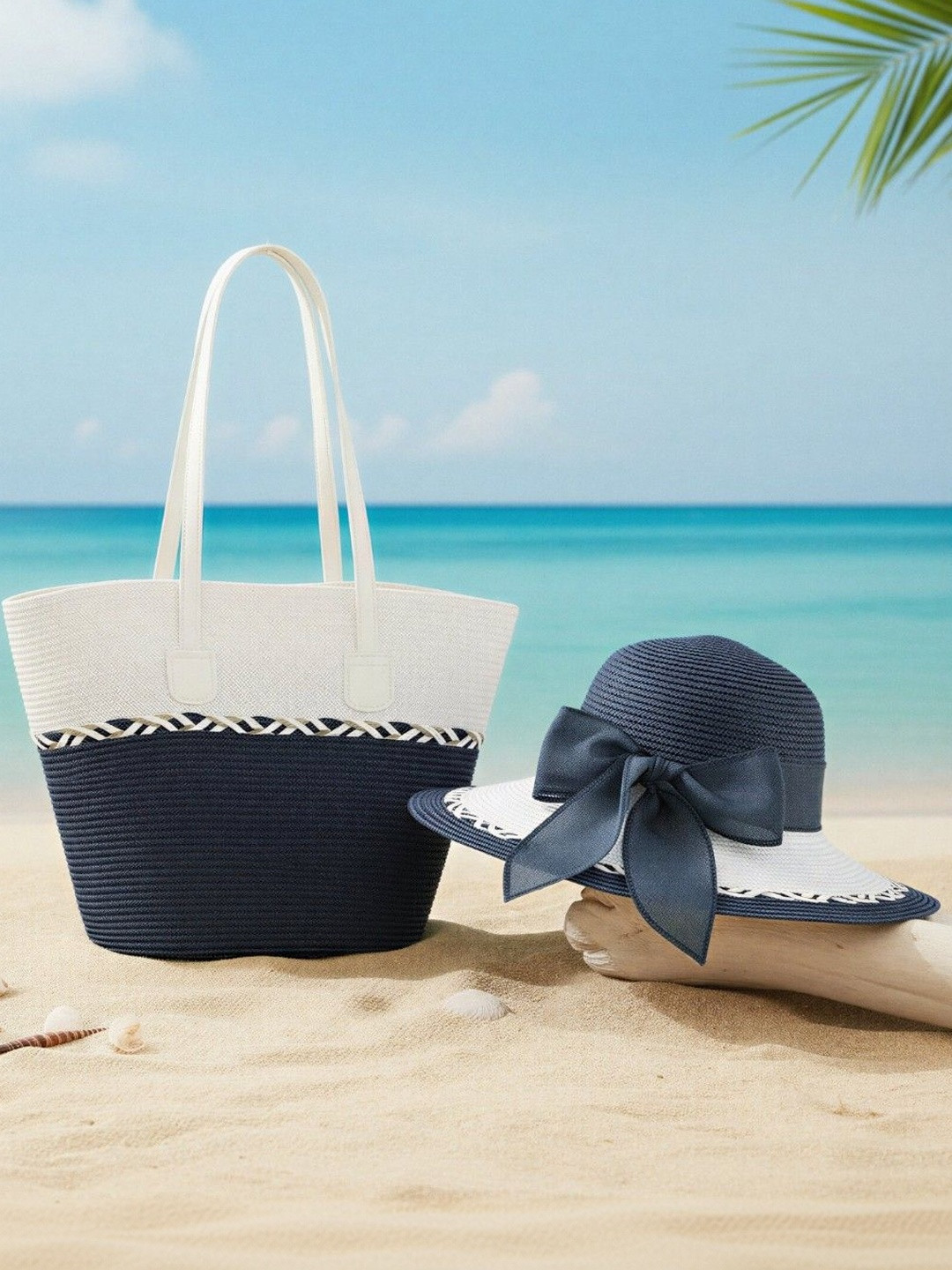 FIND STALK LOVE Women Summer Beach Hat & Tote Bag