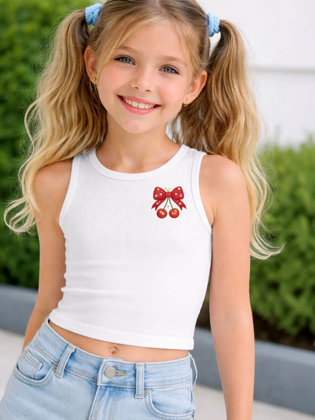 BAESD Kids Cartoon Print Crop Tops