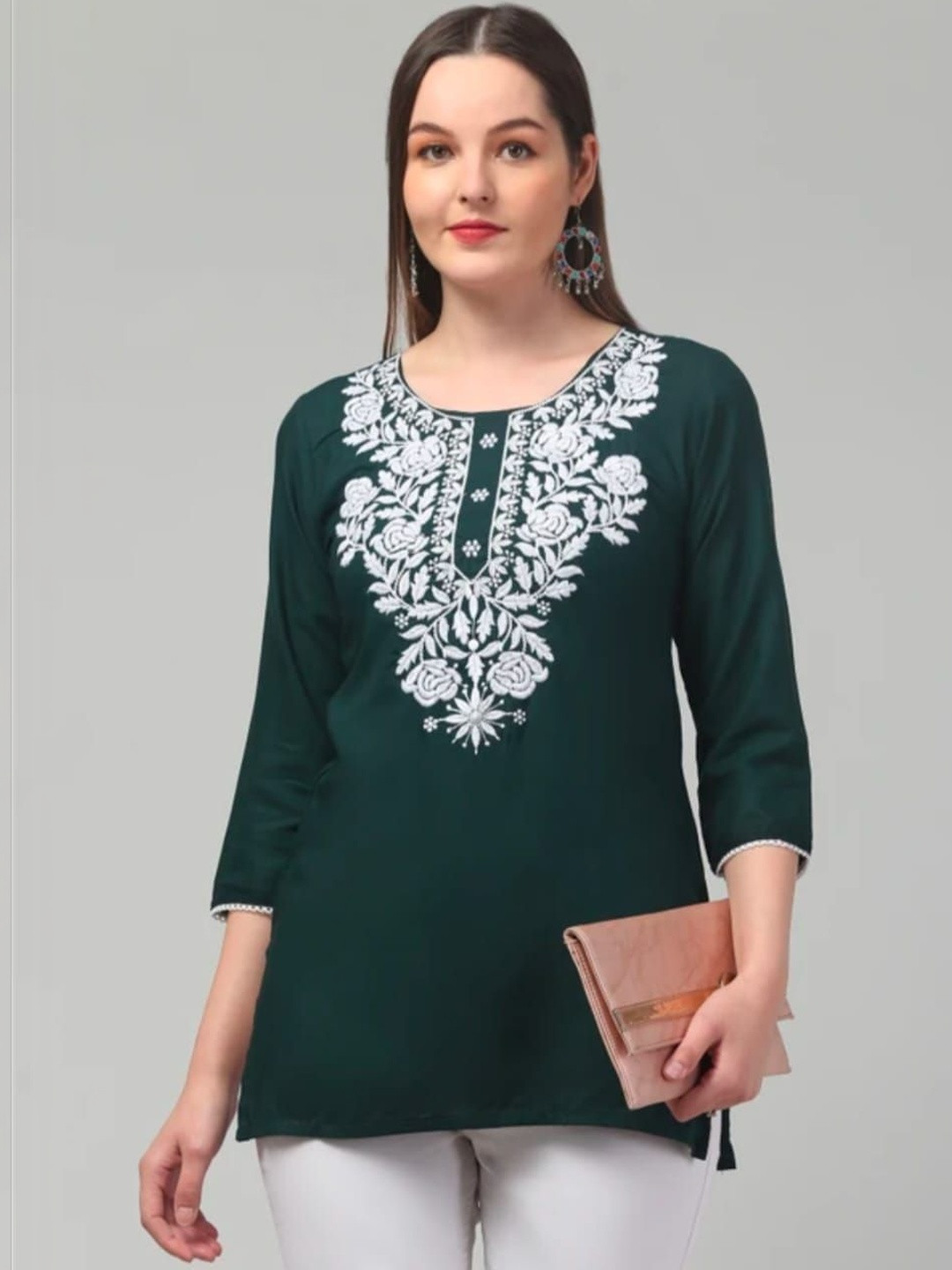 ILMA CREATION Embroidered Chikankari Chikankari Empire Kurti