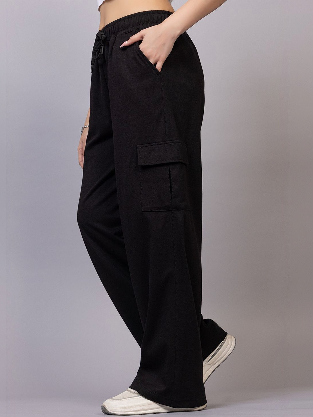 COZY & COVE Women Relaxed Cargos Cotton Trousers