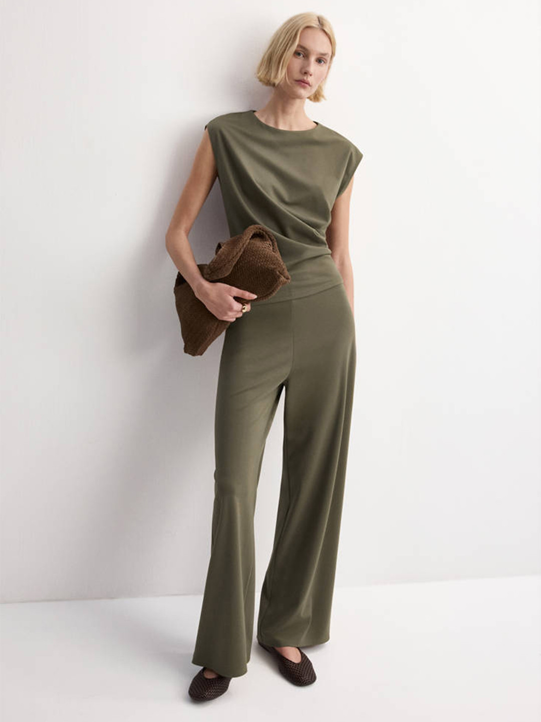 MANGO Extended Sleeves Gathers Top