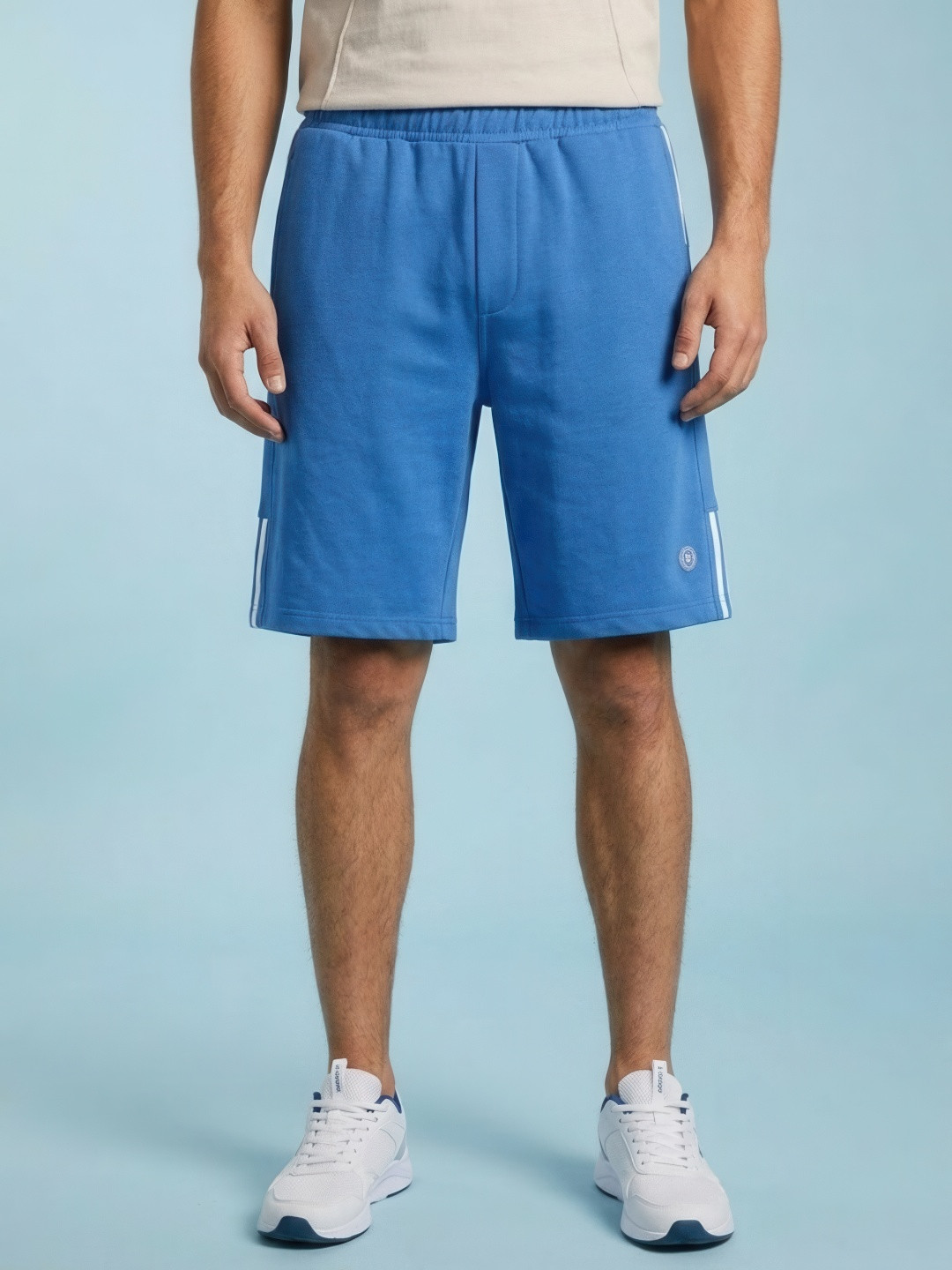 SPORT STREET by glitchez Men Relaxed Fit Shorts with Side Stripes