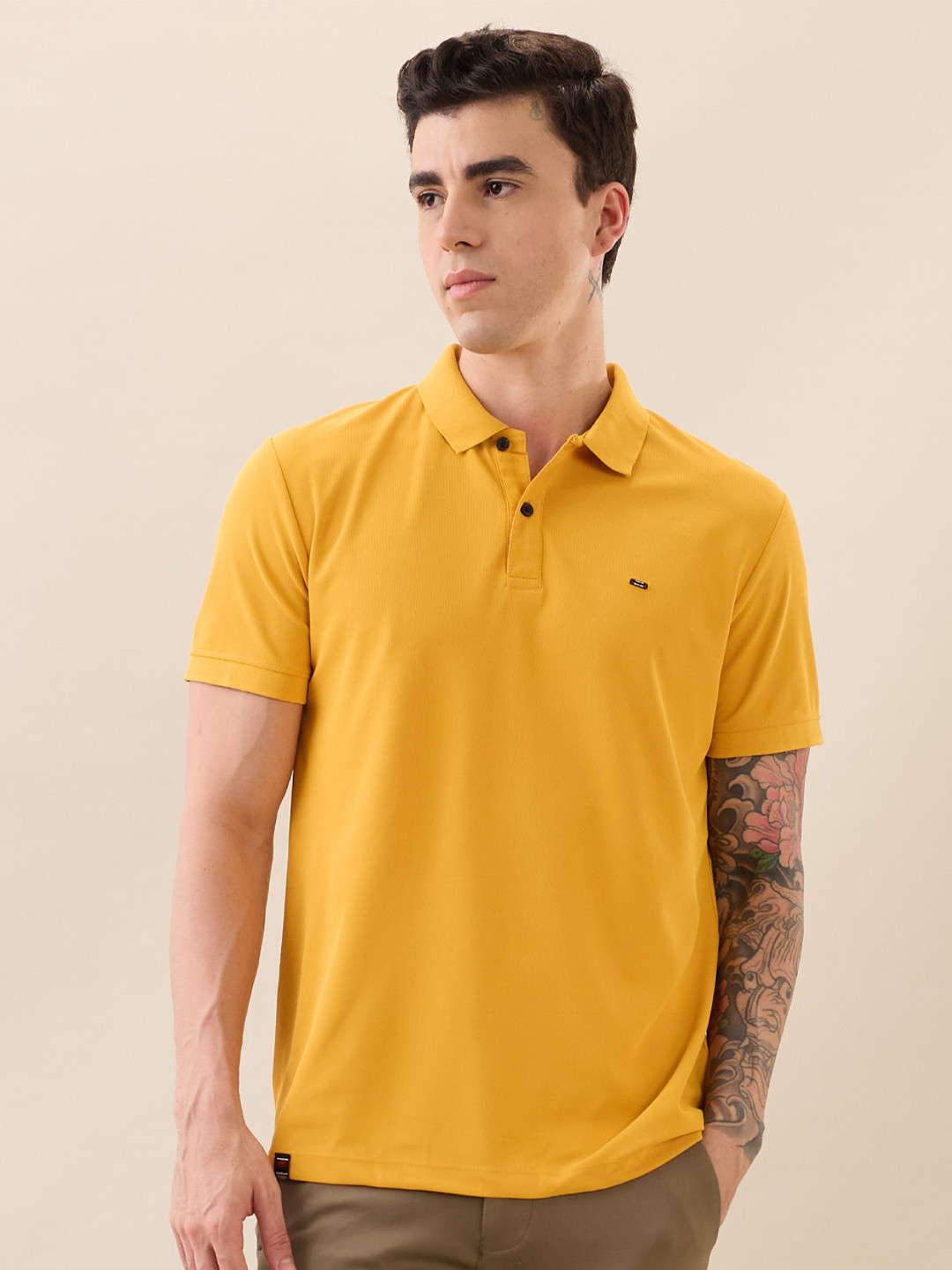 nostrum Men Polo Collar Regular Fit Smart Casual T-Shirt