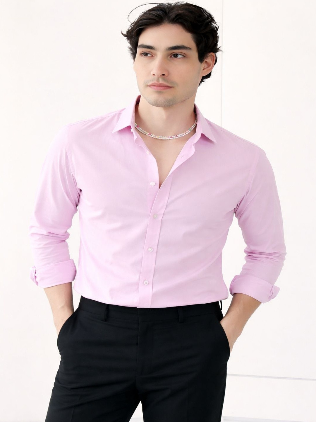 PACTIMO Men Classic Slim Fit Casual Shirt