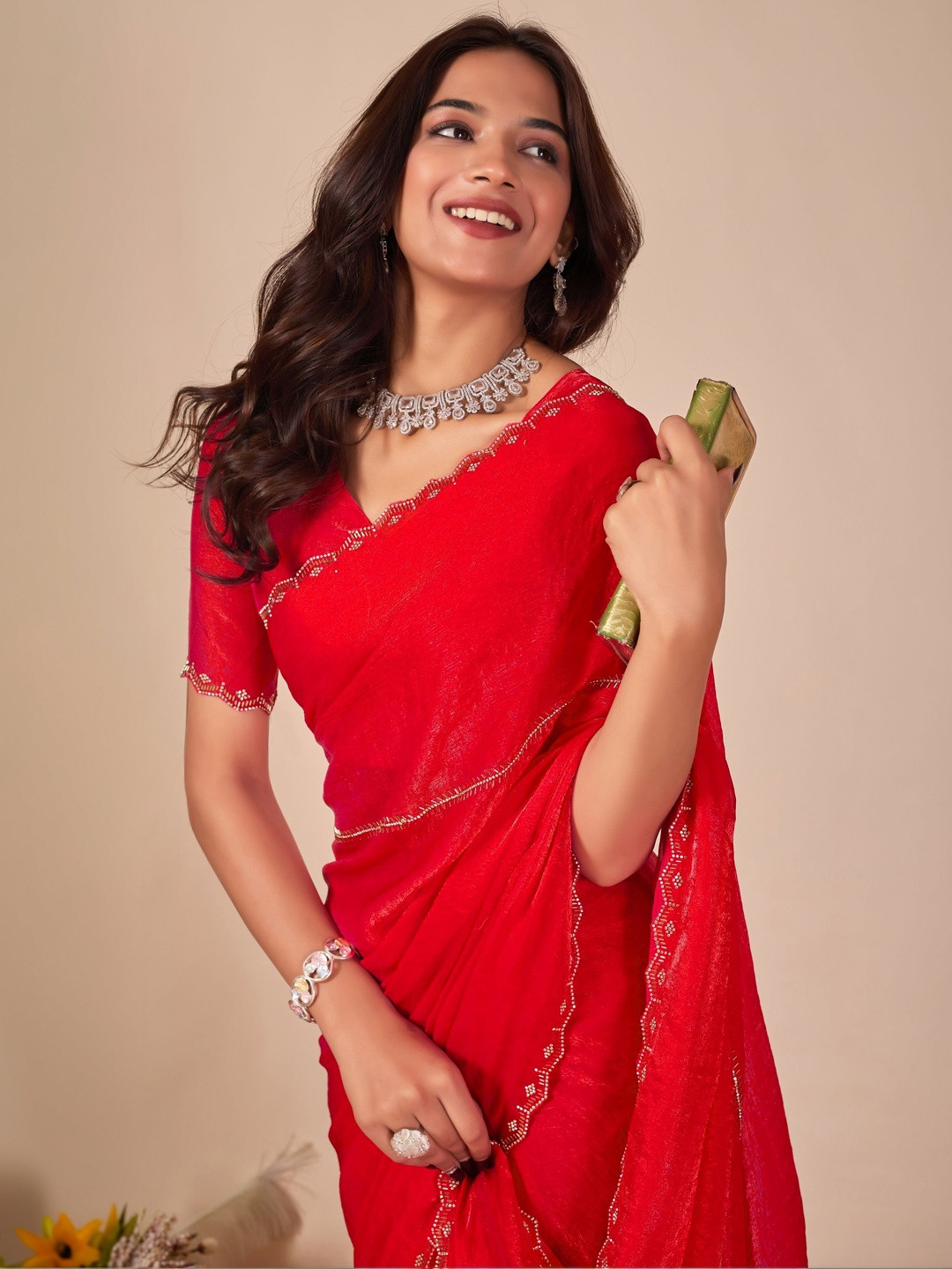 manokamna Poly Chiffon Saree