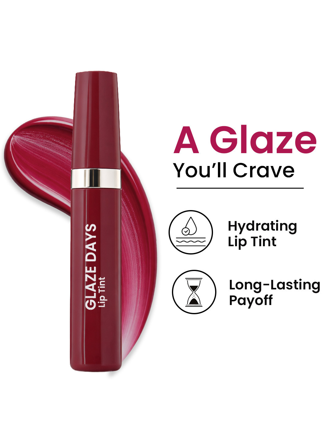 SWISS BEAUTY Glaze Days Juicy Glazed Lip Tint With Vitamin E 4.2g - Berry Pop