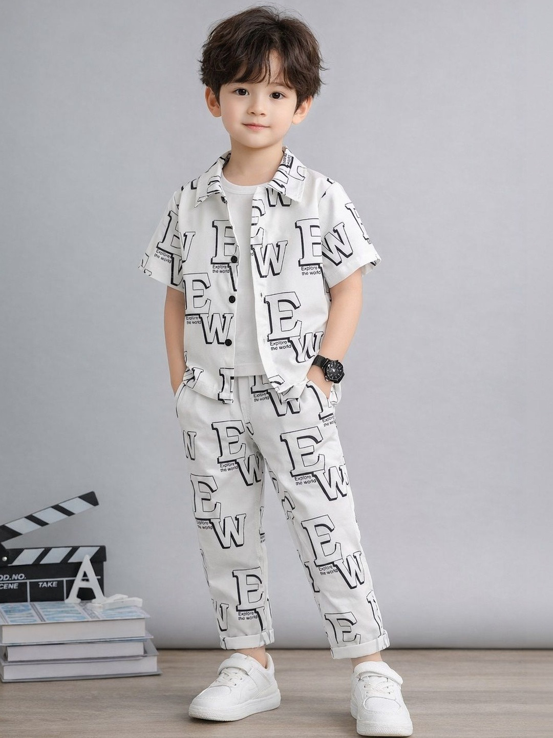 Sagar Impex Boys Printed Shirt with Trousers