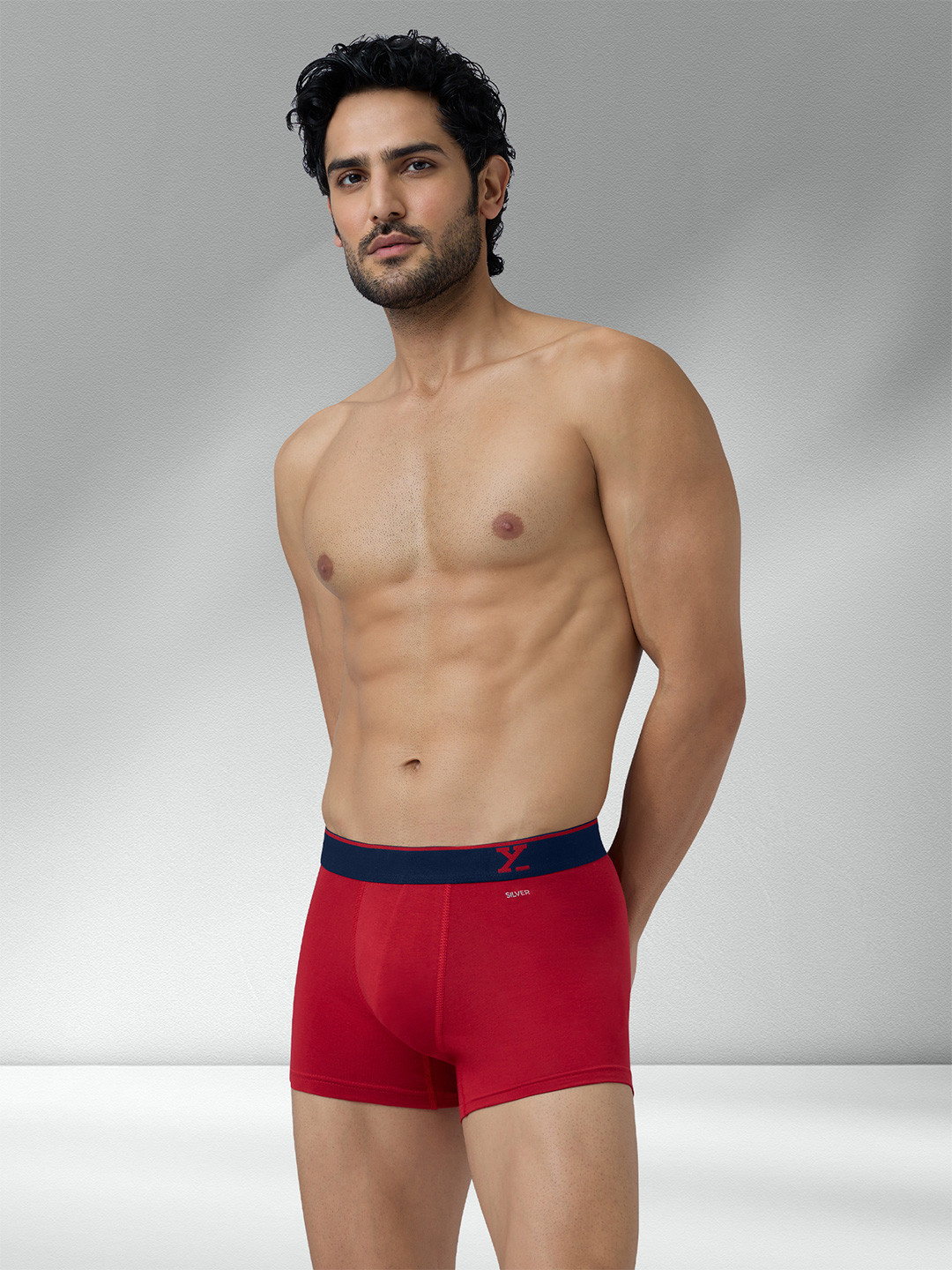 XYXX Men Traq Silver Cotton Trunk